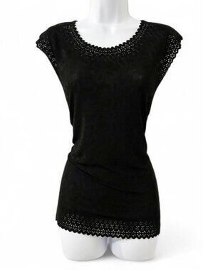 Y2K Women’s Whimsigoth Top lace embroidered Size XL Dark Romance Fairy Coquette